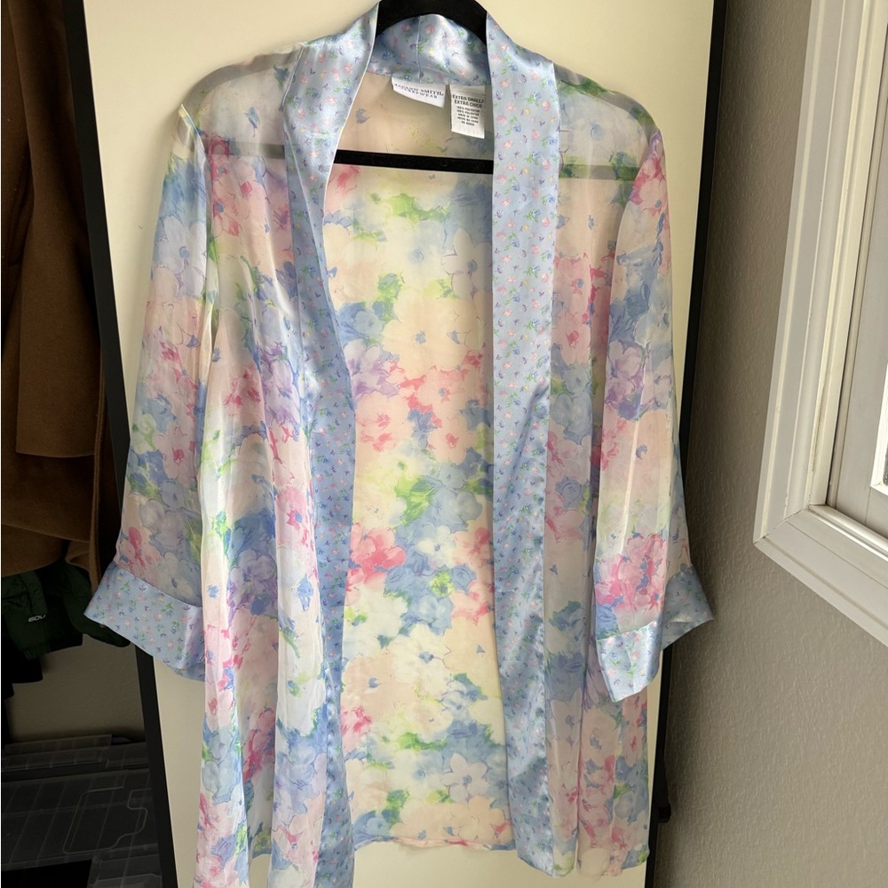 Jaclyn Smith Floral Sheer Robe
